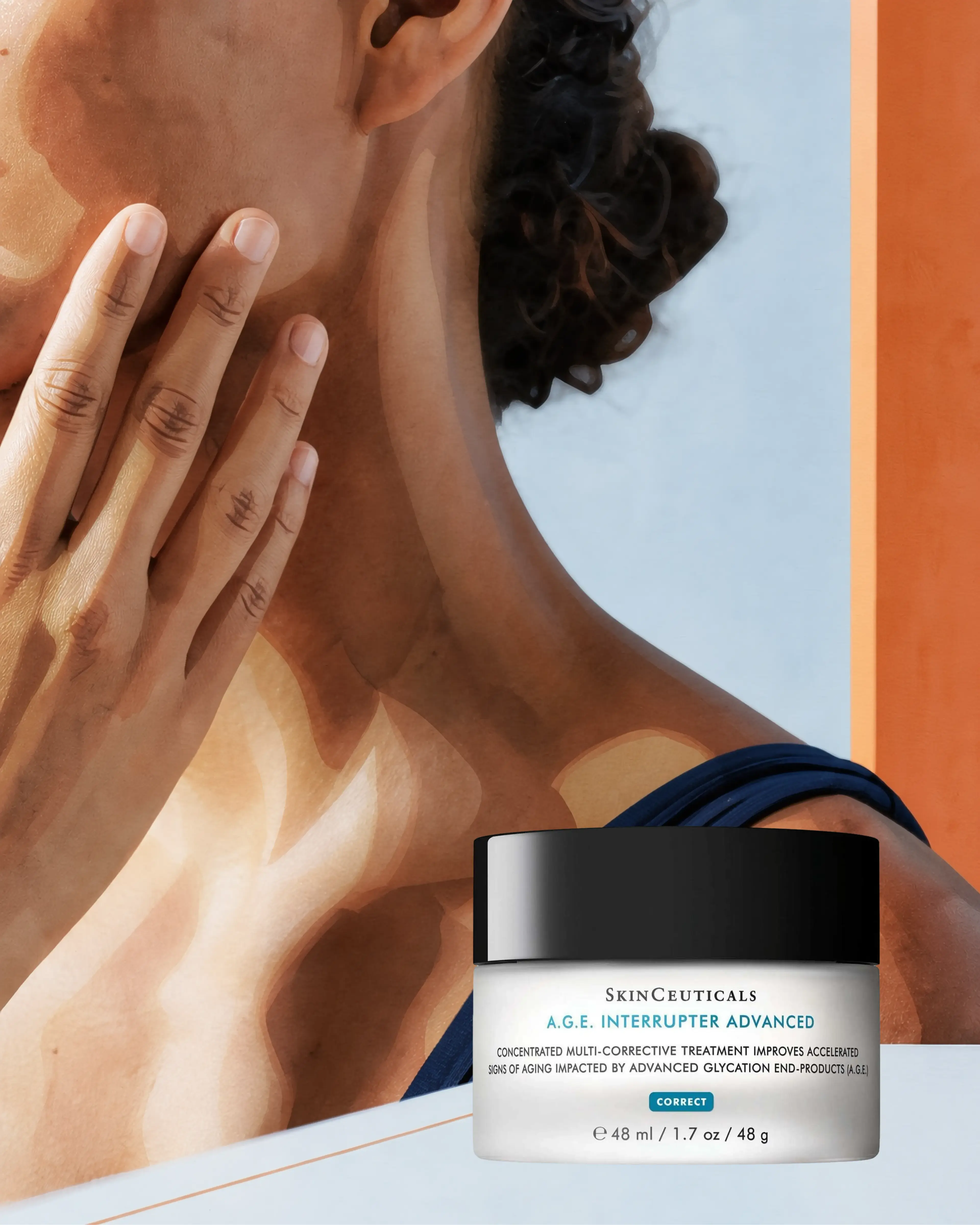 Crème anti-âge A.G.E. Interrupter Advanced, SKINCEUTICALS : soin cosméceutique, sélection Atelier Med au Québec.
