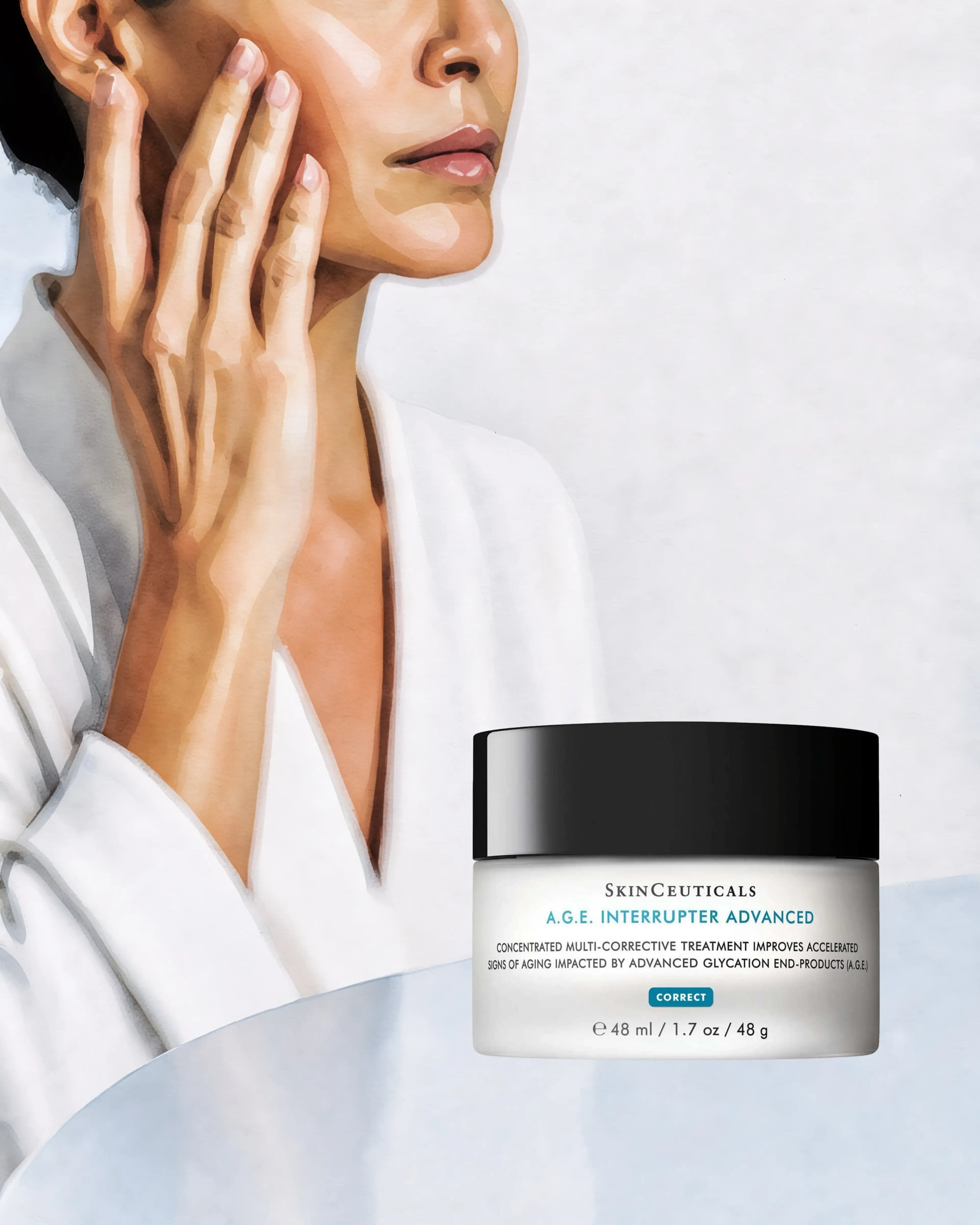 Crème anti-âge A.G.E. Interrupter Advanced, SKINCEUTICALS : soin cosméceutique, sélection Atelier Med au Québec.