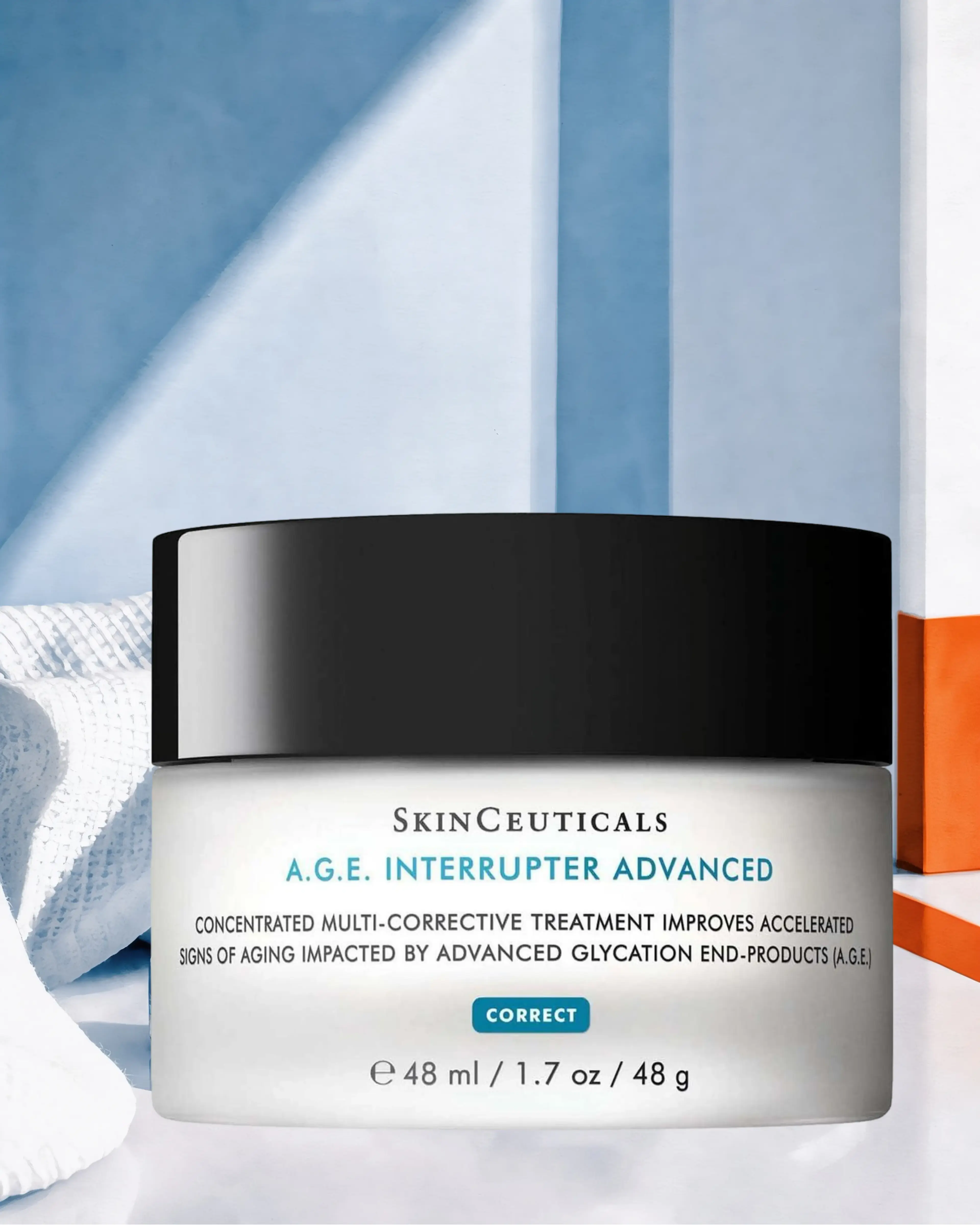 Crème anti-âge A.G.E. Interrupter Advanced, SKINCEUTICALS : soin cosméceutique, sélection Atelier Med au Québec.